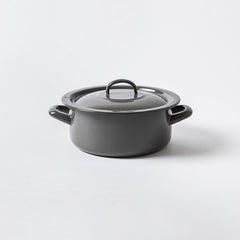 Münder-Email POT WITH LID 20cm Tapa gray