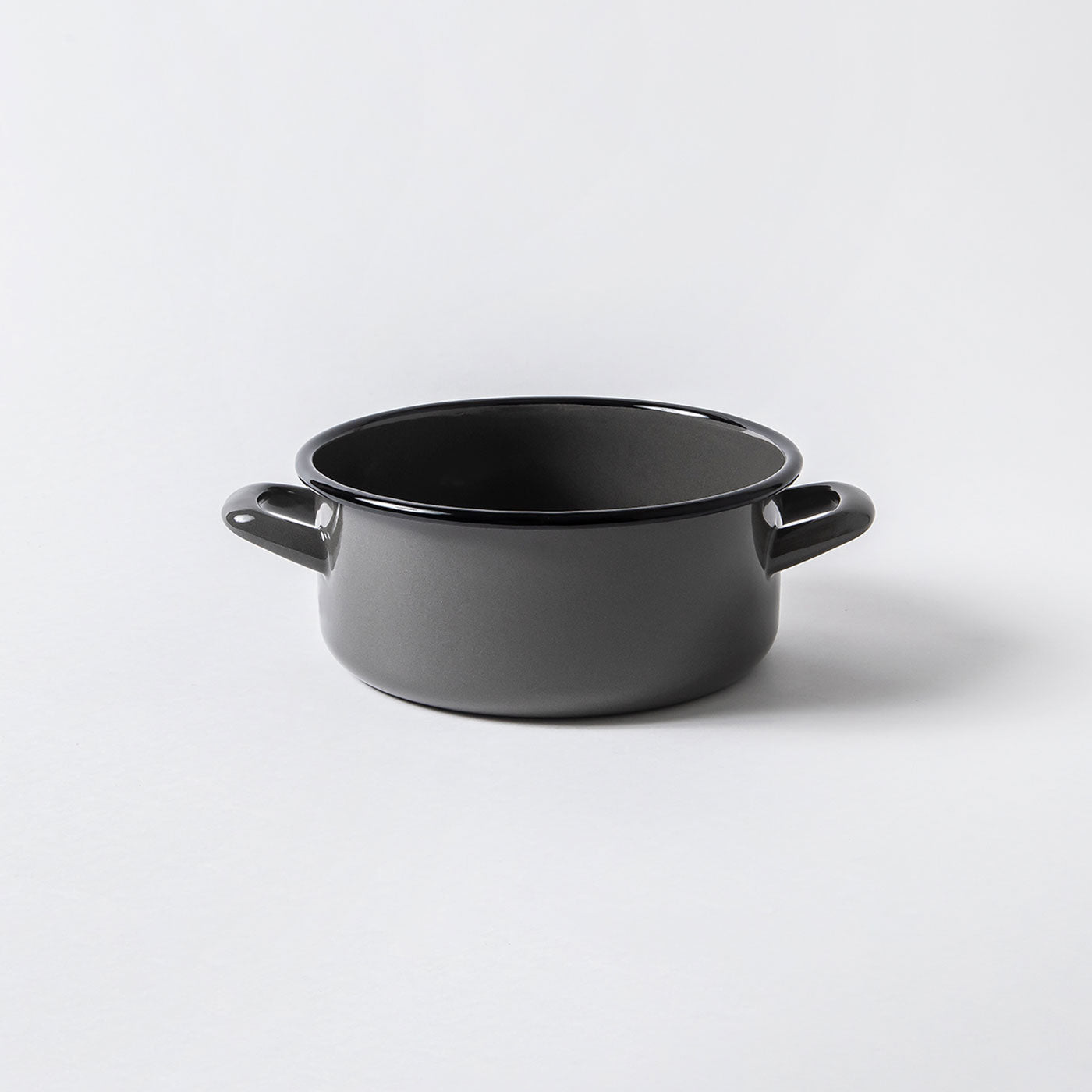 Münder-Email POT WITH LID 20cm Tapa gray