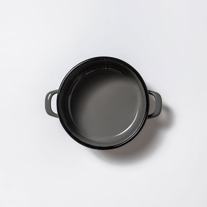 Münder-Email POT WITH LID 20cm Tapa gray