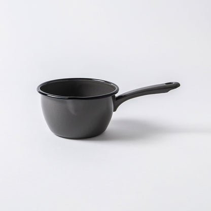 Münder-Email POT WITH HANDLE 14cm Tapa Gray