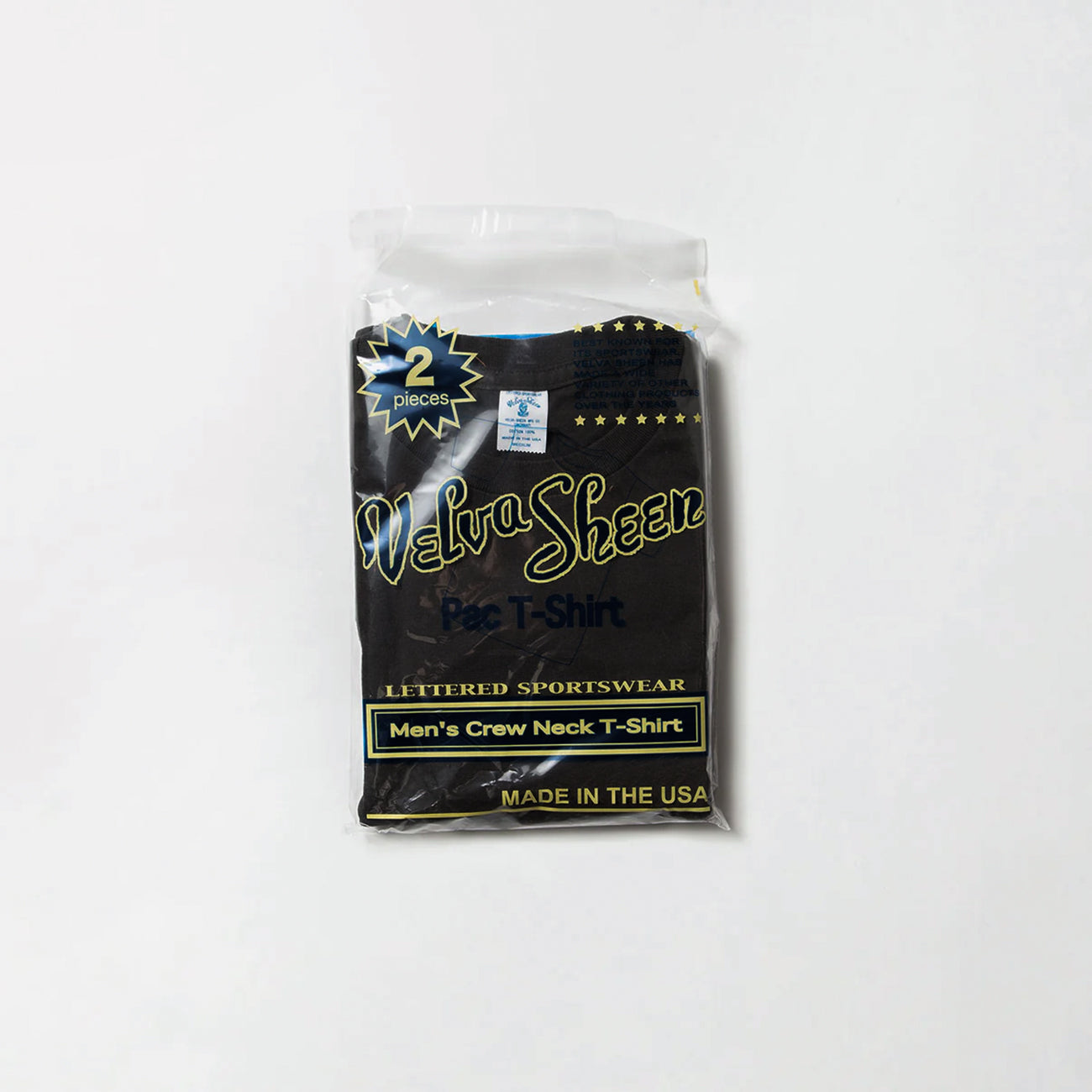 VELVA SHEEN 2パッククルー 半袖ポケット付 Tシャツ S BLACK