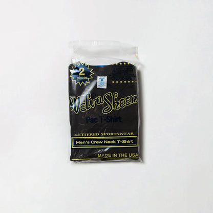 VELVA SHEEN 2パッククルー 半袖ポケット付 Tシャツ S BLACK