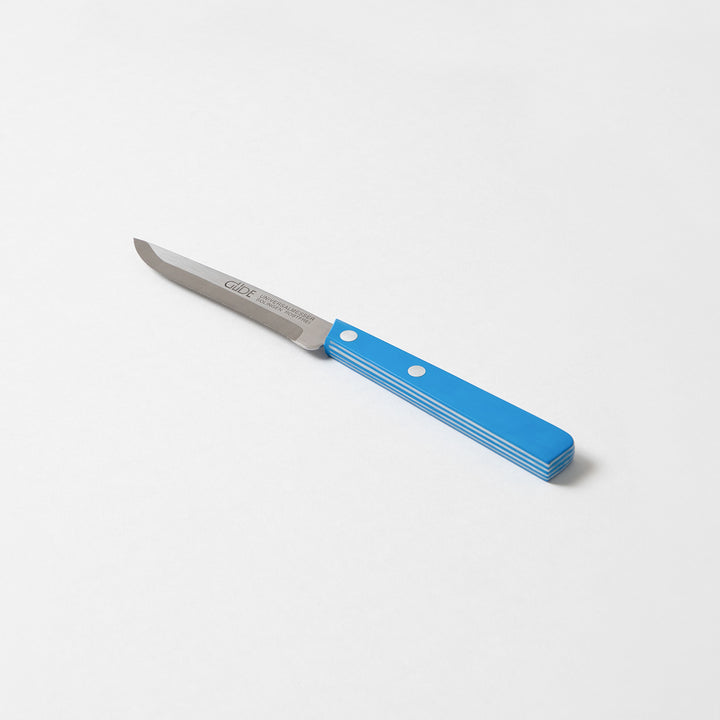 Gude Utility Serrated Knife 4-in, White / Blue Hostaform Handle