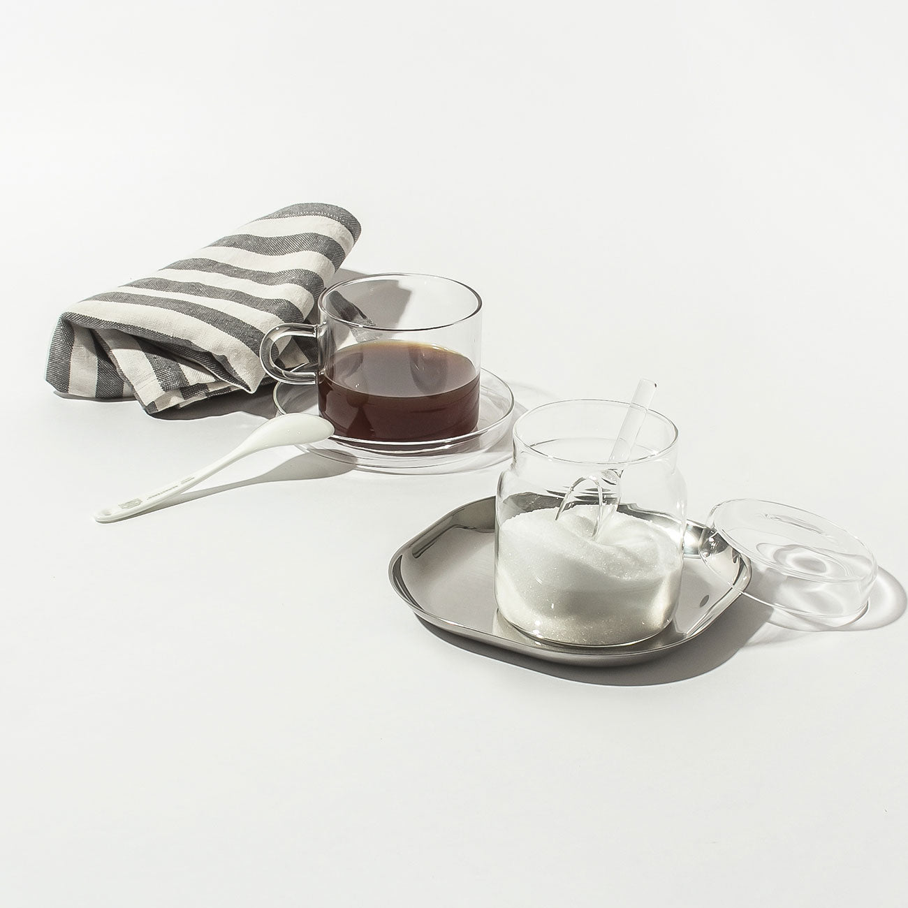 ICHENDORF MILANO(イッケンドルフ ミラノ) sugarpot with GLASS SPOON | Lost and Found ティーアイテム ガラス シュガー(ガラス) イタリア製ガラススプーン付きシュガーポット
