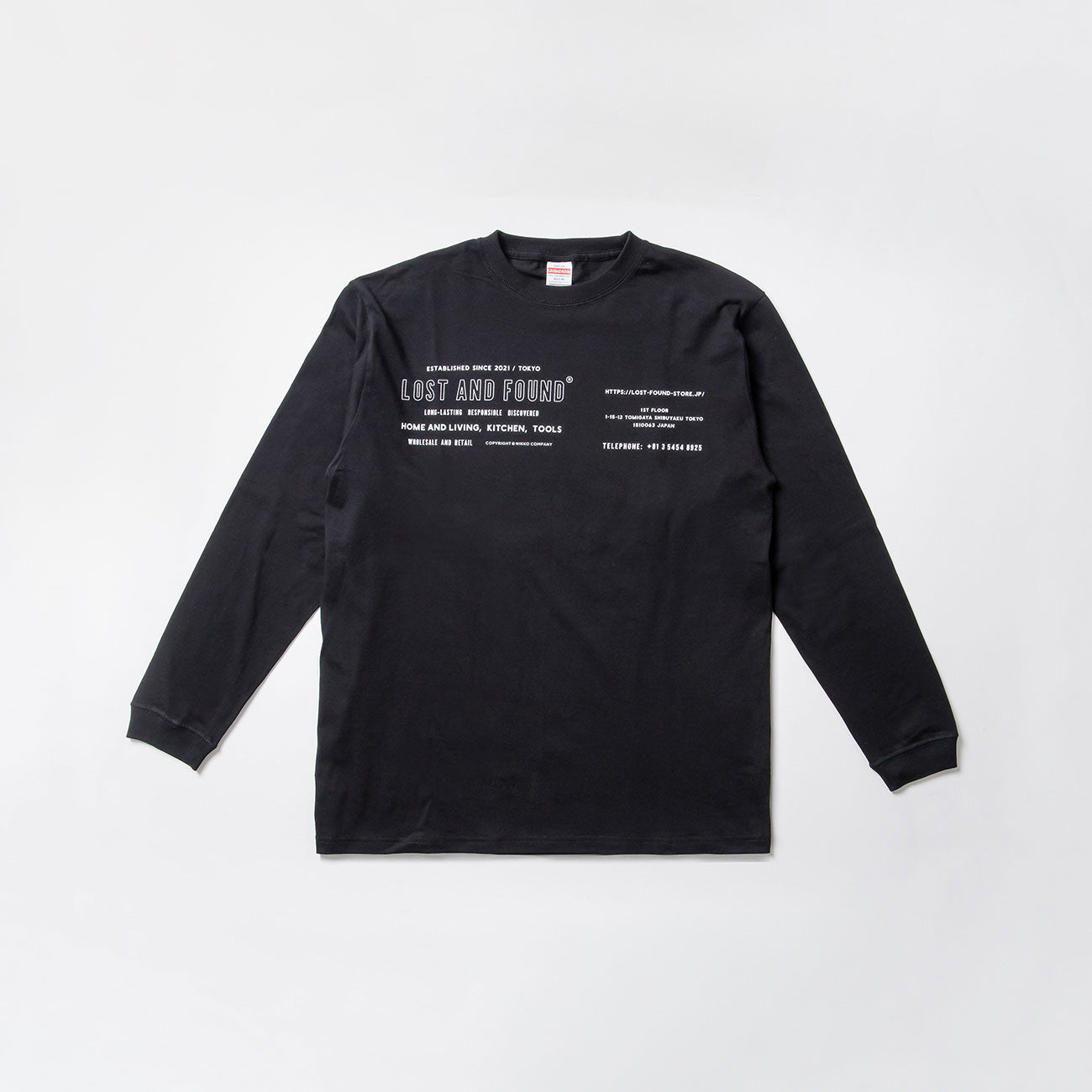 LOST AND FOUND ORIGINAL LONG T-SHIRT L(BLACK)